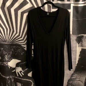 SHEIN long sleeve, maxi, thigh high slit dress